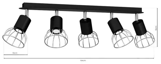 Faretto DANTE 5xGU10/25W/230V nero/cromo lucido