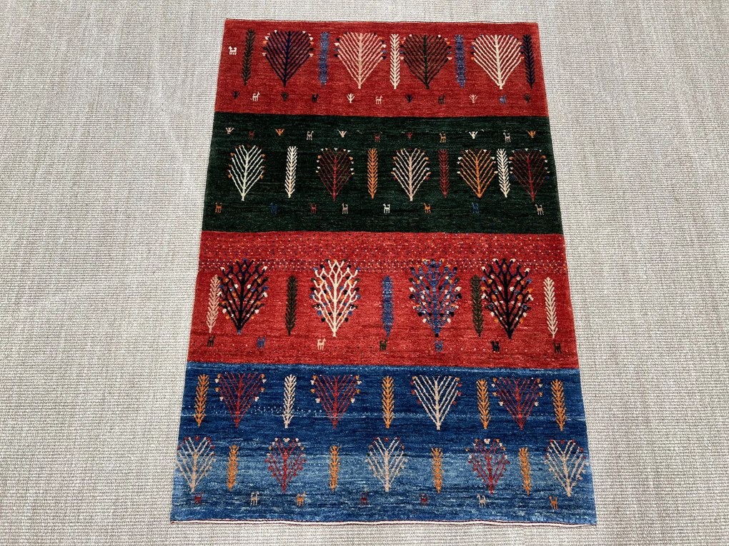 Loribaft Tappeto 100x150 Blu (Iran) Annodato A Mano