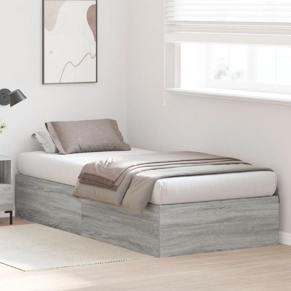 Letto contenitore grigio sonoma 80x200 cm