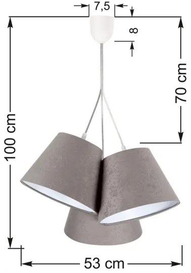 Lampadario a sospensione con filo AMBROSIA 3xE27/60W/230V