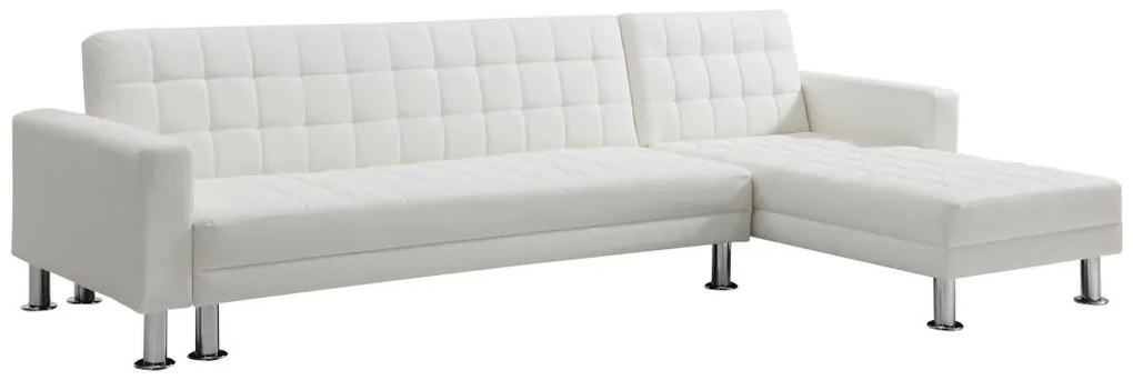 Divano letto angolare e reversibile in Similpelle Bianco - WILLIS II