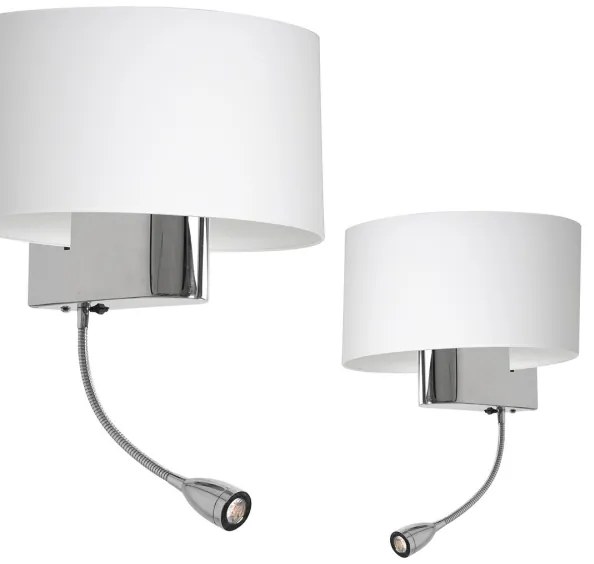 Lampada LED da muro CASINO 1xE27/60W/230V + LED/1W/230V bianca