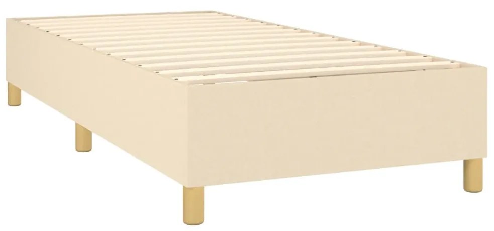 Letto a Molle con Materasso e LED Crema 90x200 cm in Tessuto