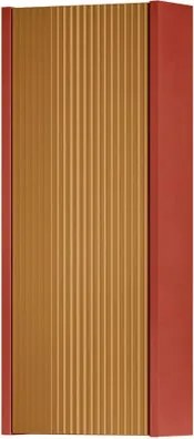 Pensile bagno Niwa cannettato laccato opaco paprika con vetro senape, 1 anta P17 x L30 x H78.5 cm