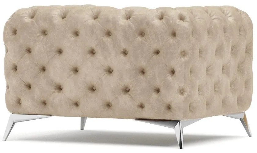 Poltrona beige con rivestimento in velluto Chelsea – Ropez