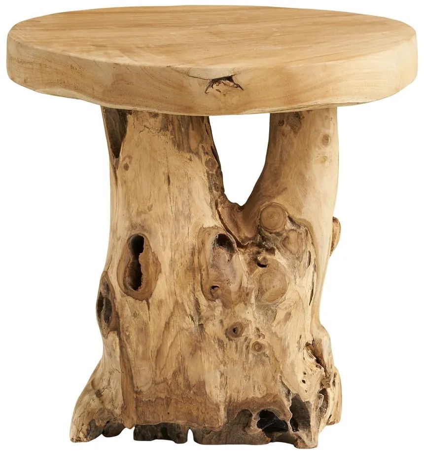 Tavolino rotondo in teak massiccio ø 40 cm Palena – House Nordic