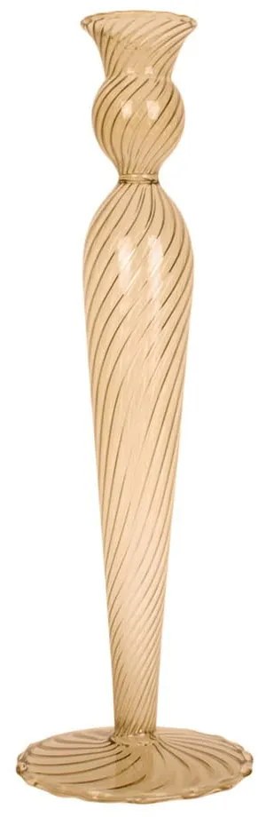 Portacandele in vetro marrone chiaro, altezza 26,5 cm Swirl - PT LIVING