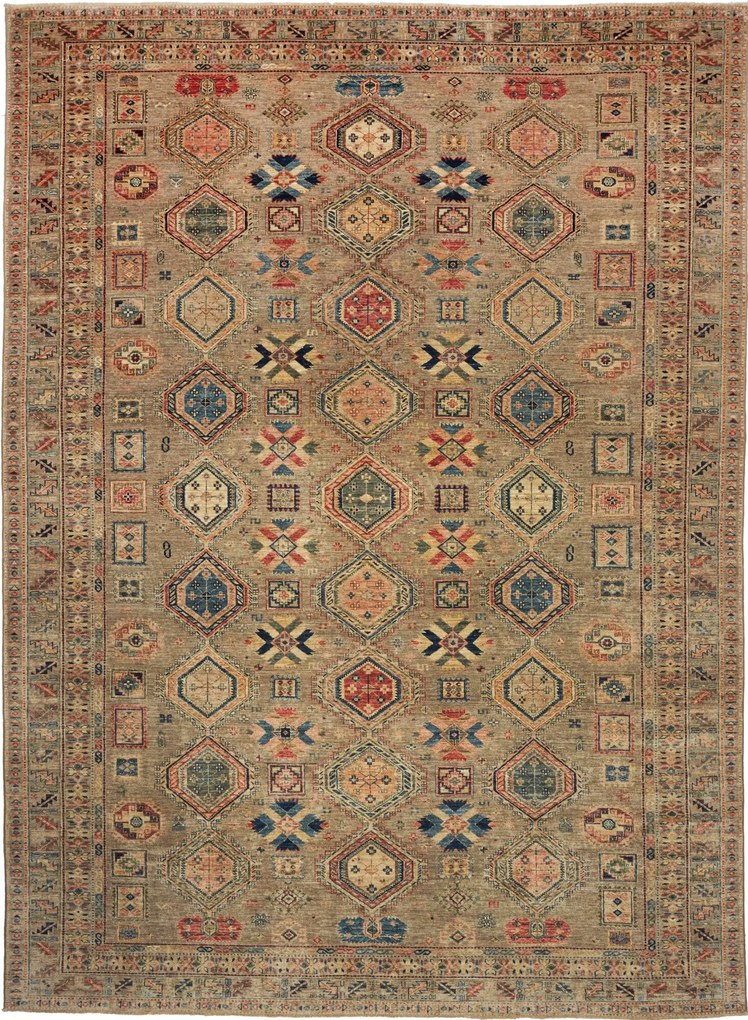 Kazak Tappeto 370 x 270 Beige (Pakistan) Annodato A Mano