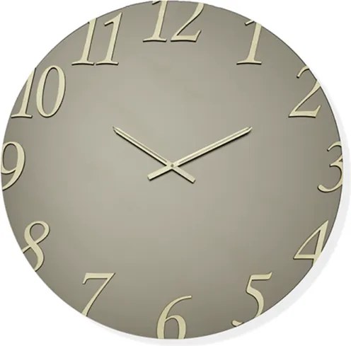 Orologio rotondo D80 cm GARRET in cristallo satinato Bronzo e numeri Oro