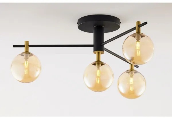 Jupiter 2031 - Lampadario a plafone FIGARO 4xG9/10W/230V nero/oro/beige