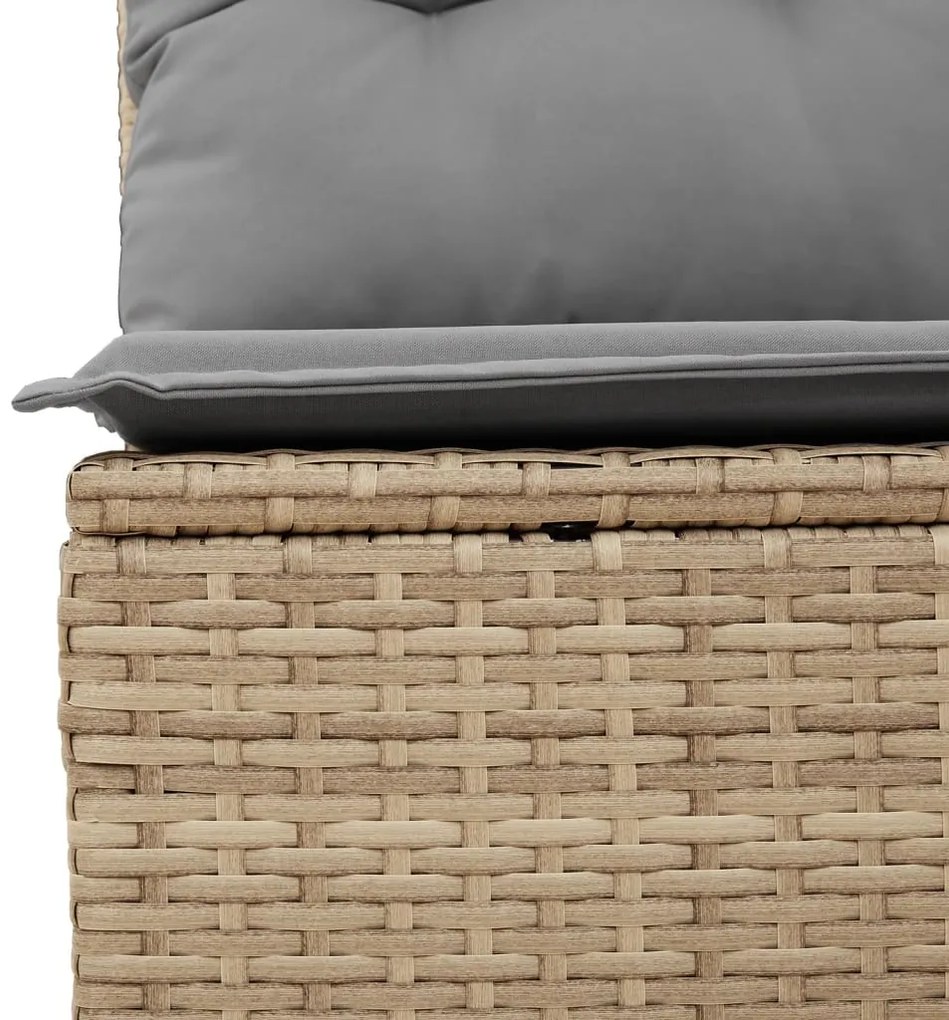 Set divano da giardino 9 pz con cuscini beige misto polyrattan