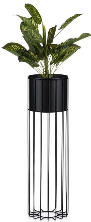 Vaso da fiori in metallo LOFT 70x20 cm nero