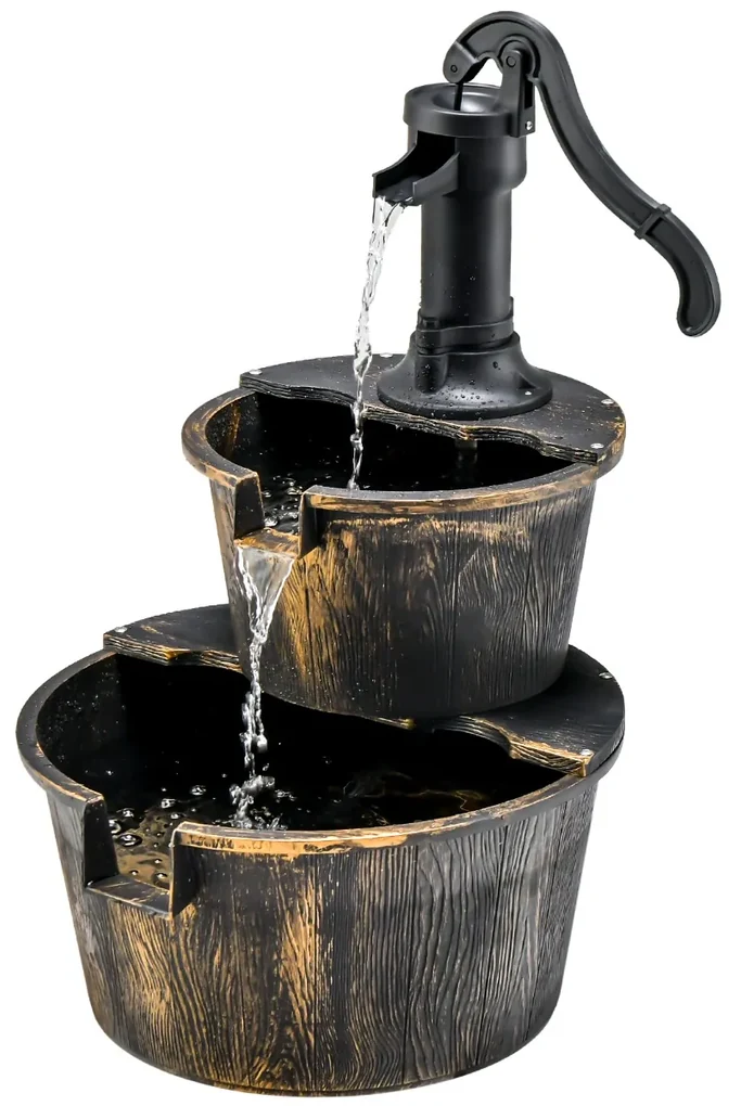 Fontana Con Ricircolo Acqua Fai Da Te Costway Fontana da giardino a 2 livelli con pompa regolabile ricircolo