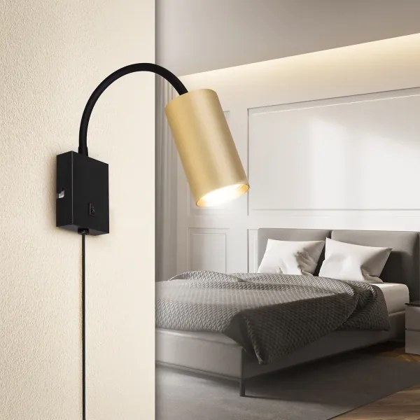 Brilagi - Lampada flessibile da muro SELE 1xGU10/30W/230V nero/oro