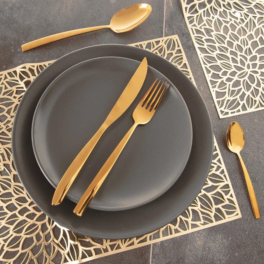 Posate dorate in acciaio inox 24 pz Gold – Orion