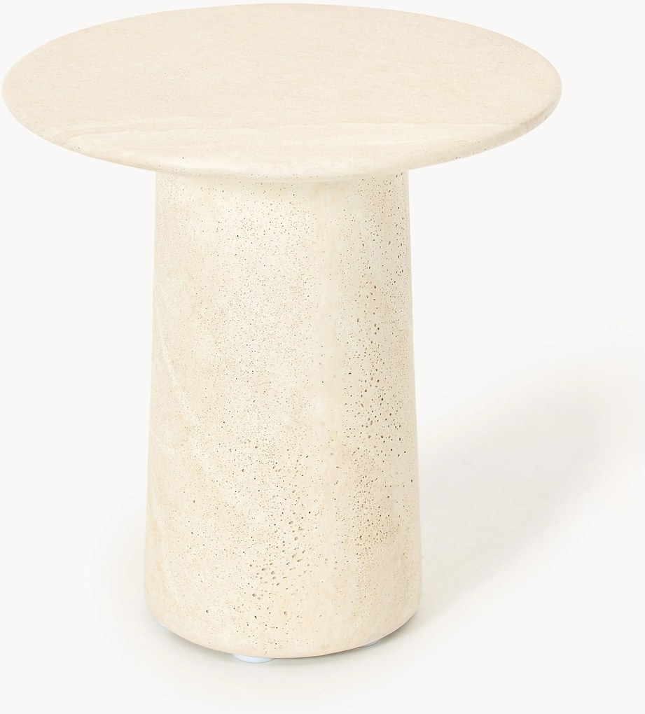 Tavolino rotondo effetto travertino Jael