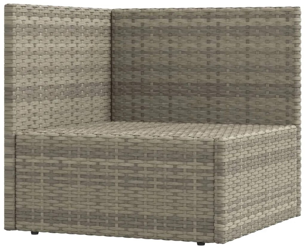 Set Divani da Giardino 10 pz con Cuscini in Polyrattan Grigio