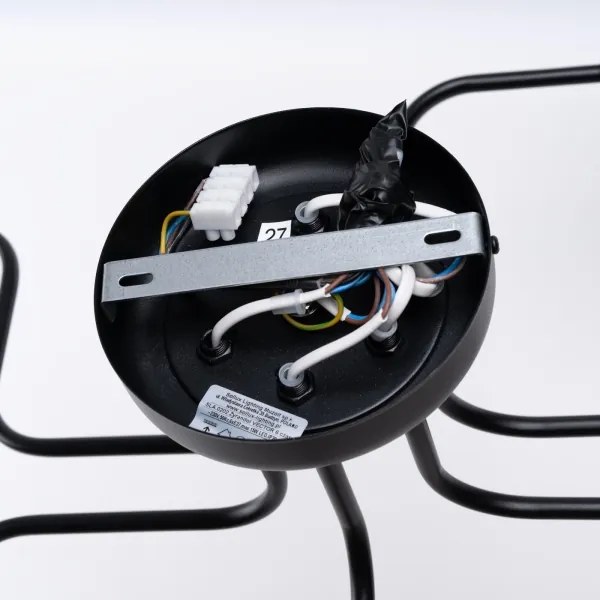 Sollux SL.1447 - Lampadario a plafone VECTOR 6xE27/15W/230V nero