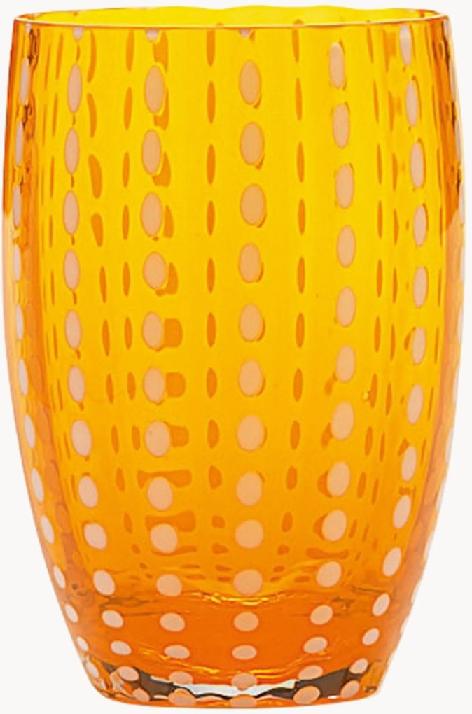Set di 2 bicchieri in vetro fatti a mano Perle