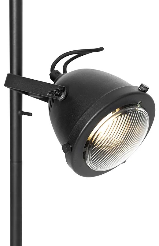 Lampada da terra industriale nera 2 luci - Emado