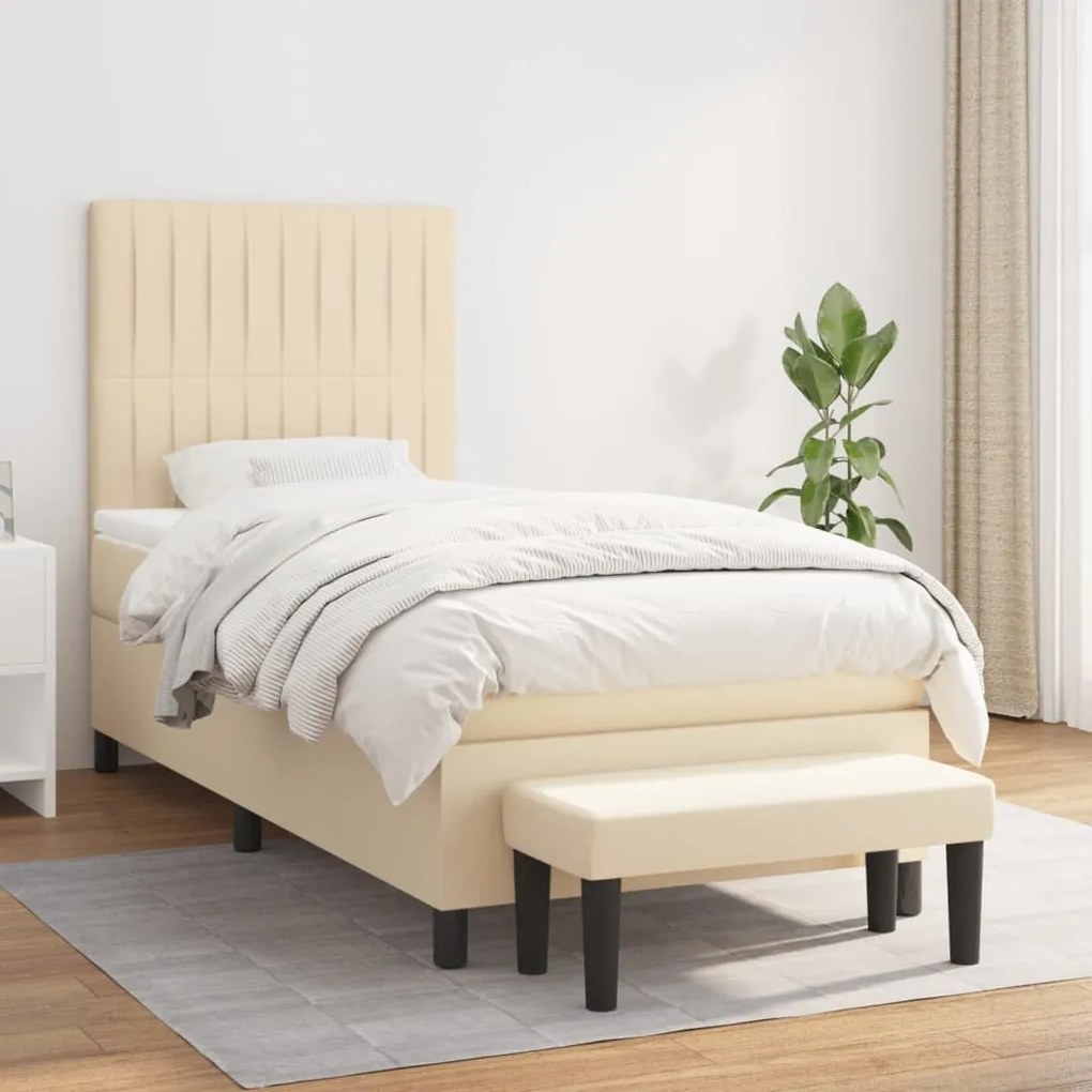 Giroletto A Molle Con Materasso Crema 100x200 Cm İn Tessuto /
