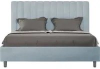 Letto imbottito Matrimoniale 160x200 cm Agueda - Contenitore,Microfibra,Azzurro