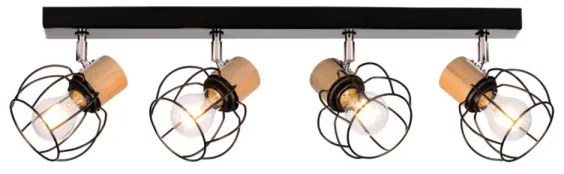 Spot-Light 26114404 - Faretto da binario PHIPHI 4xE27/60W/230V quercia