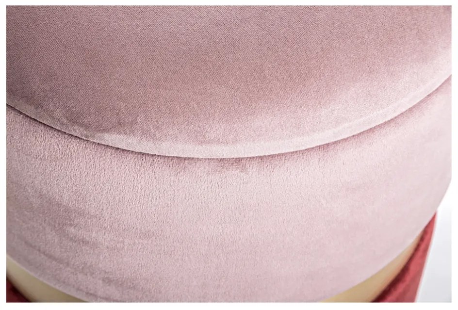 Set di 2 pouf contenitore POLINA in velluto rosa-rosso