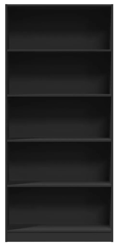 Libreria nera 80x24x176 cm in legno multistrato