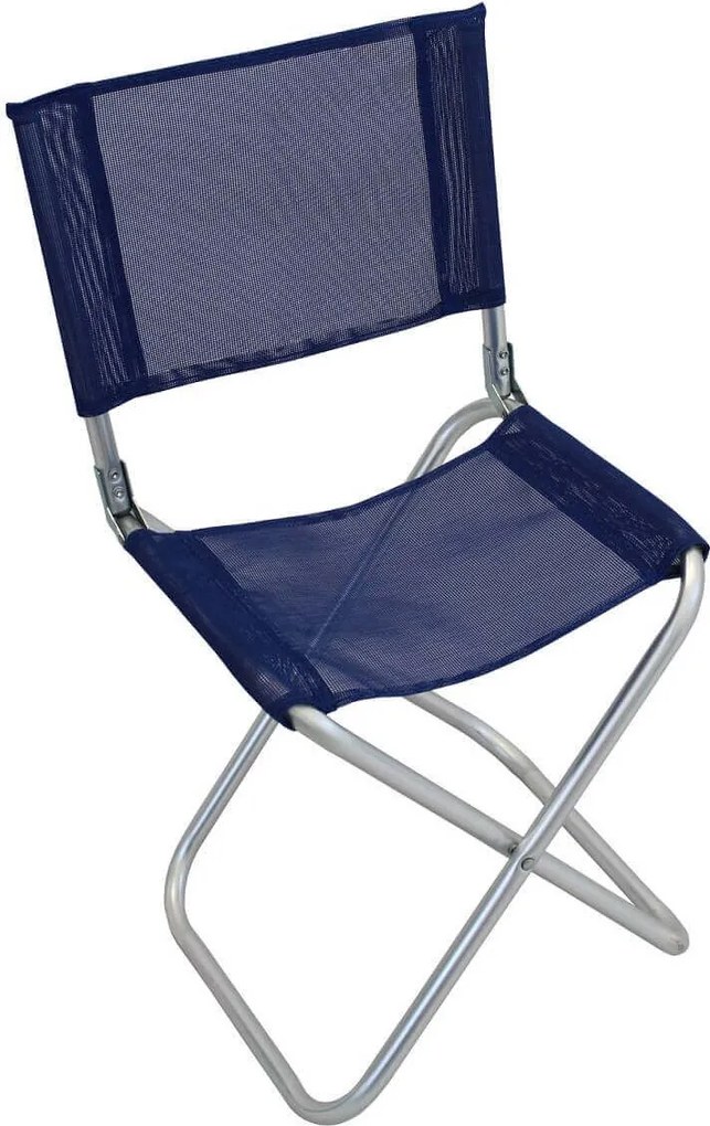 sgabello da spiaggia e campeggio pieghevole in alluminio e textilene con schienale cm 41 x 38 x 75 h