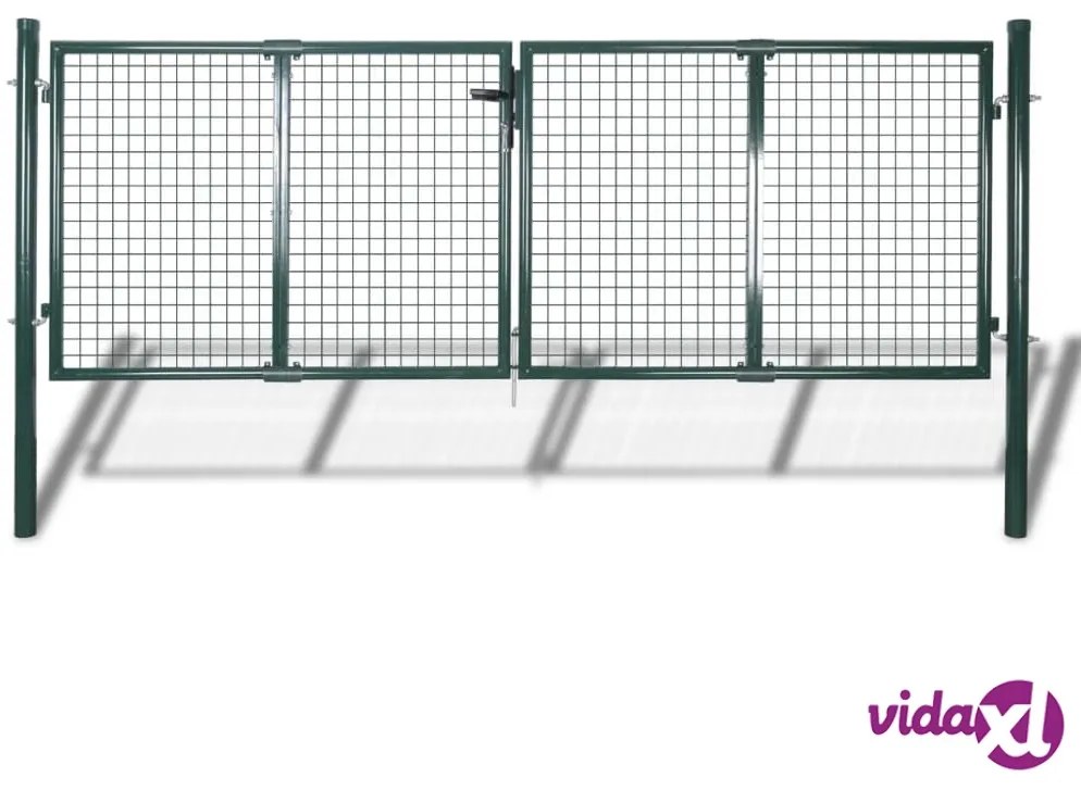 vidaXL Cancello per Giardino in Rete Metallica 289x75 cm/306x125 cm
