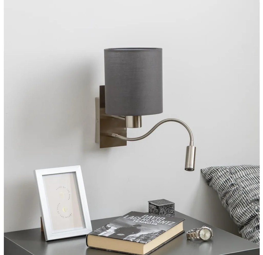 Brilagi - Applique a LED NUBILA 1xE27/25W/230V + LED/3W cromo/antracite