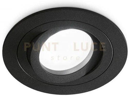 Gfa092- faretto tondo in alluminio orietabile colore nero opaco 9,3...