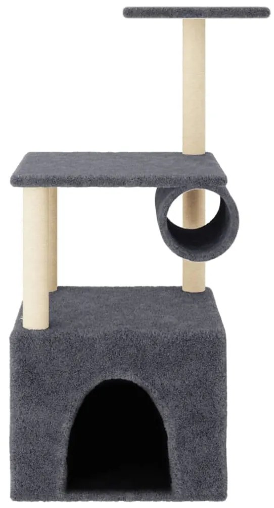 Albero per gatti con tiragraffi in sisal grigio scuro 109,5 cm