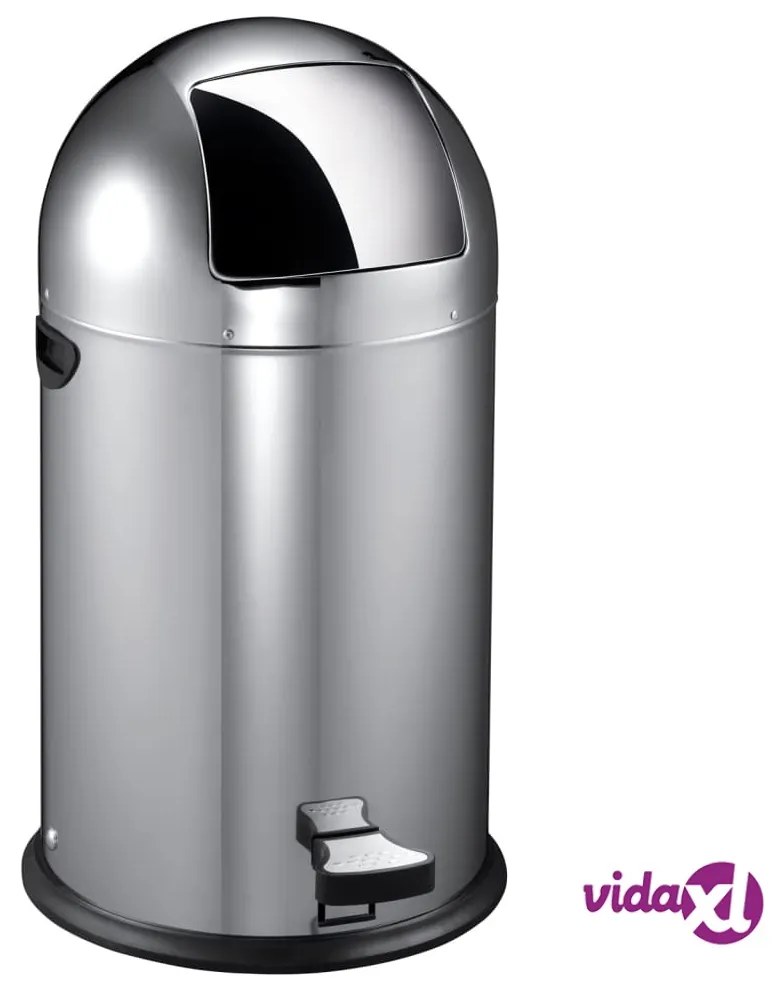 EKO Pattumiera a Pedale Kickcan 33 L Argento Opaco
