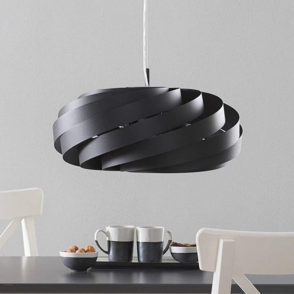 Lampada a sospensione Vento Domiluce, dimmerabile, Nero, Soggiorno / Sala da pranzo, Metallo, Moderno, Lampada a sospensione