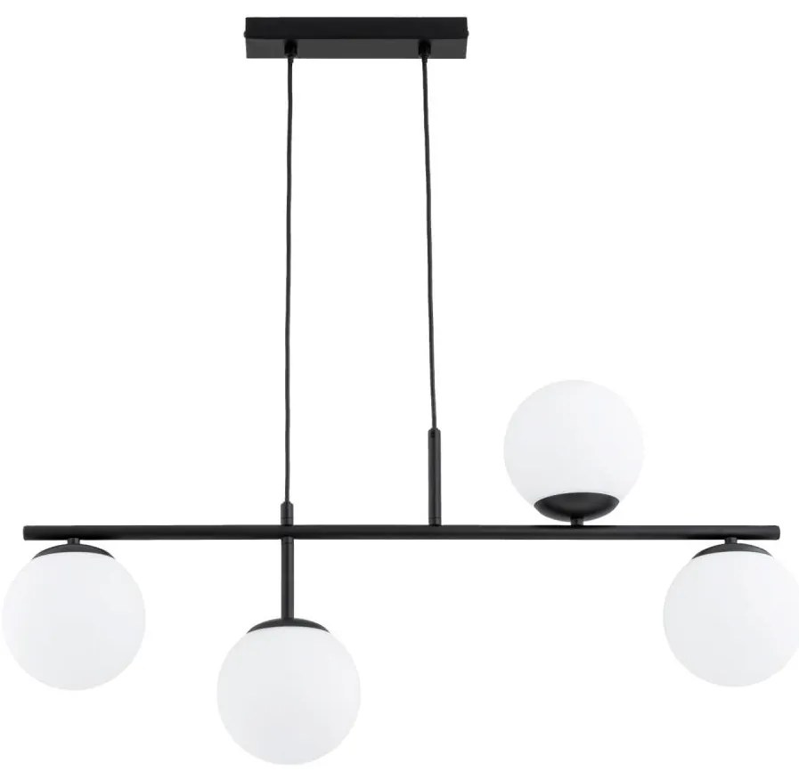 Lampadario a sospensione con filo LUNA 4xE14/10W/230V nero