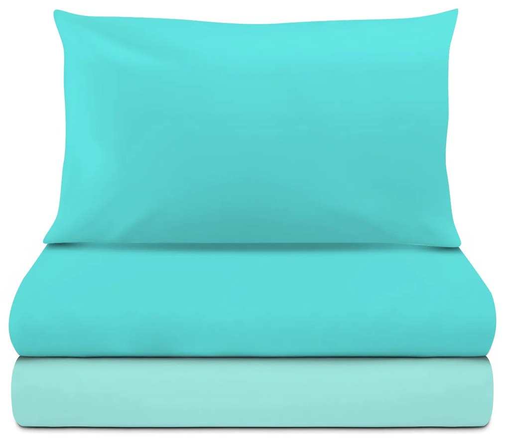Completo letto singolo azzurro in microfibra
