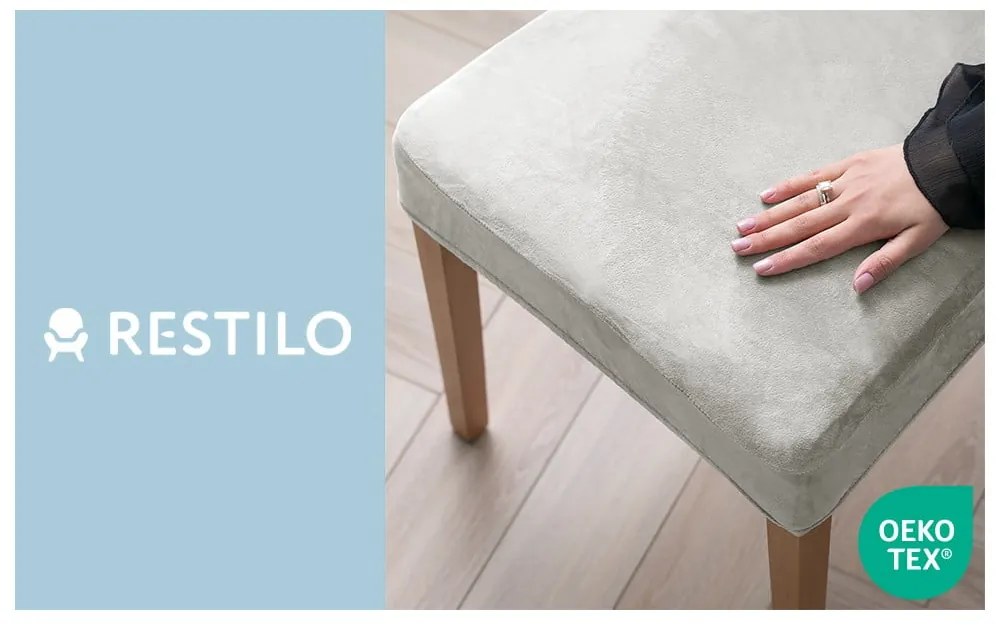 Coprisedia grigio chiaro con rivestimento elastico per sedie 48 cm Sento – Restilo