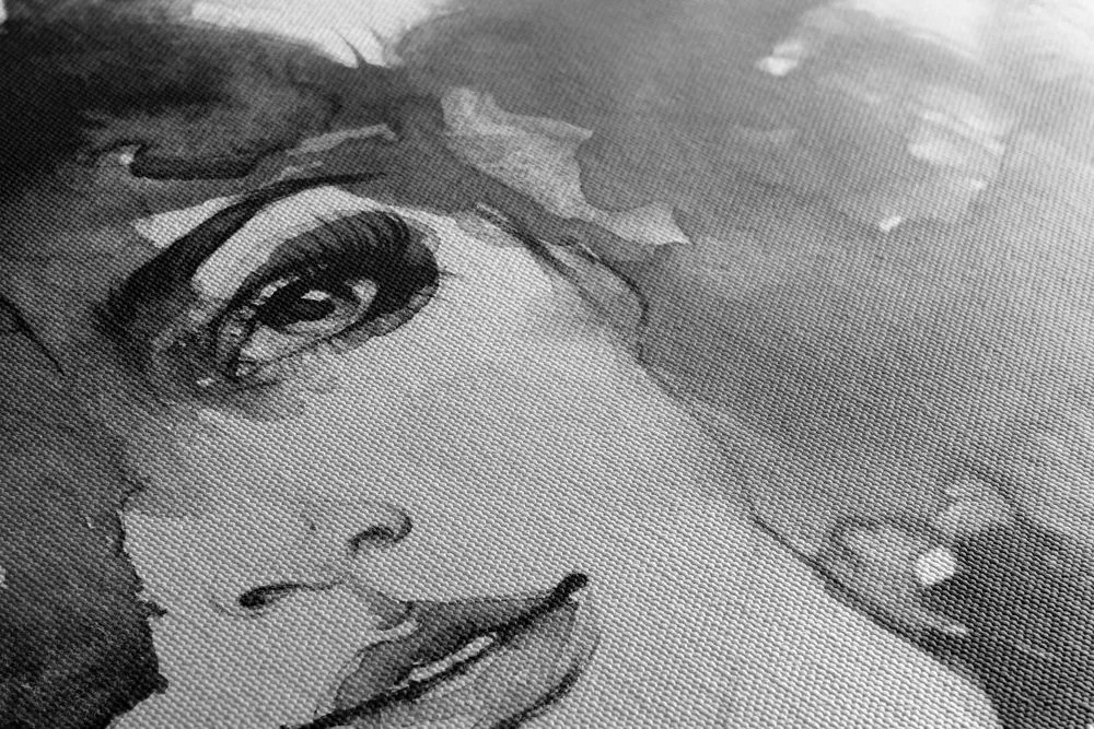 Quadro su tela – Ritratto di donna in bianco e nero