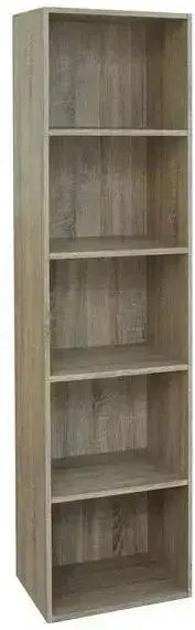 Libreria Componibile Multifunzionale in MDF e Frassino, Vari Formati e Colori, 40 x 29 x 172H / Rovere Nordico