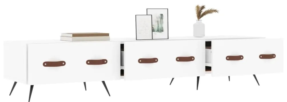 Mobile porta tv bianco 150x36x30 cm in legno multistrato