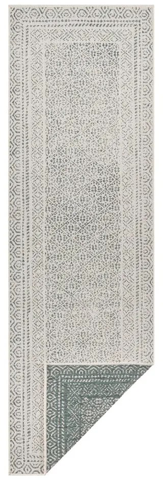 Runner da esterno verde e bianco Berlino, 80 x 250 cm - Ragami