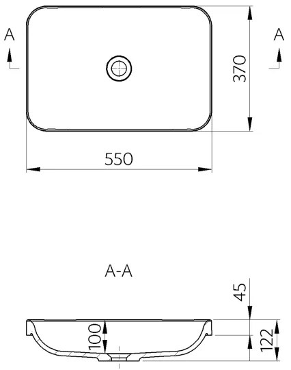 Sapho - Lavabo da incasso ASOFFI 55x37 cm marmo/bianco