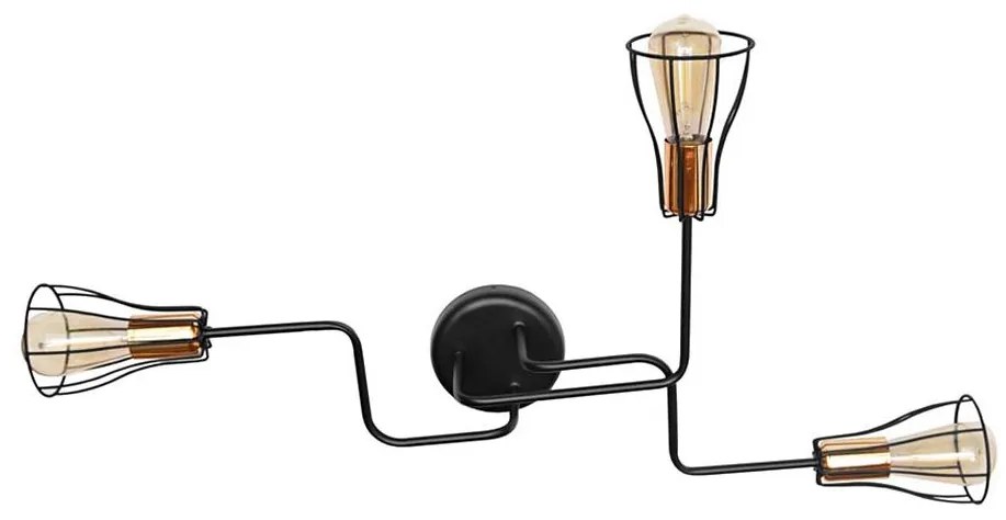 Lampadario fisso TUBE II 3xE27/15W/230V nero