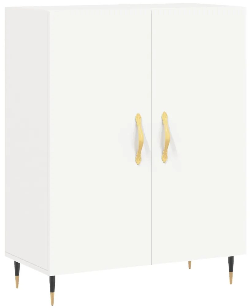 Credenza bianca 69,5x34x90 cm in legno multistrato