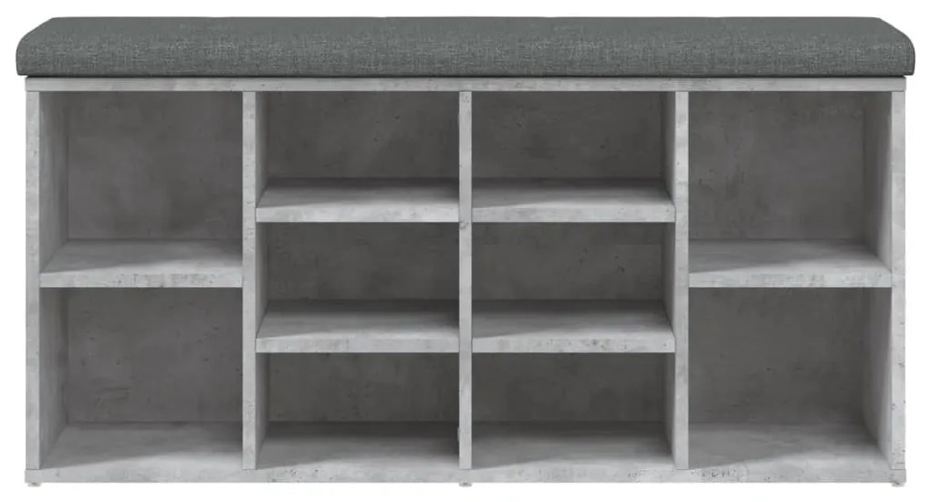 Panca porta scarpe grigio cemento 102x32x50cm legno multistrato