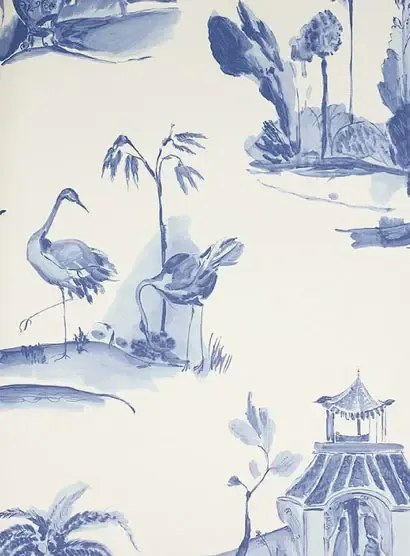 Tapete Palais Chinois von Osborne & Little - White/ Blue