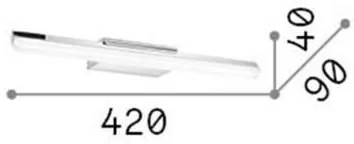 Applique Moderna Riflesso Alluminio Cromo Led 11W 3000K Luce Calda