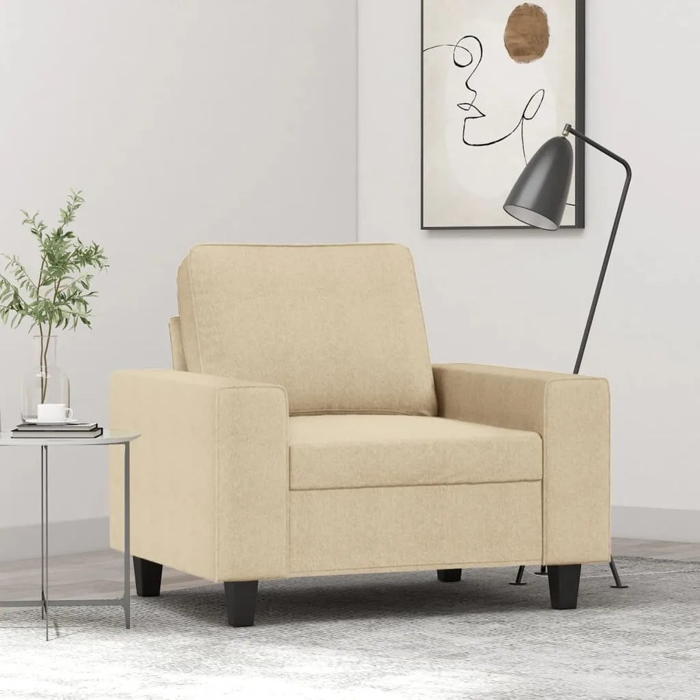 Poltrona Crema 60 Cm İn Tessuto /